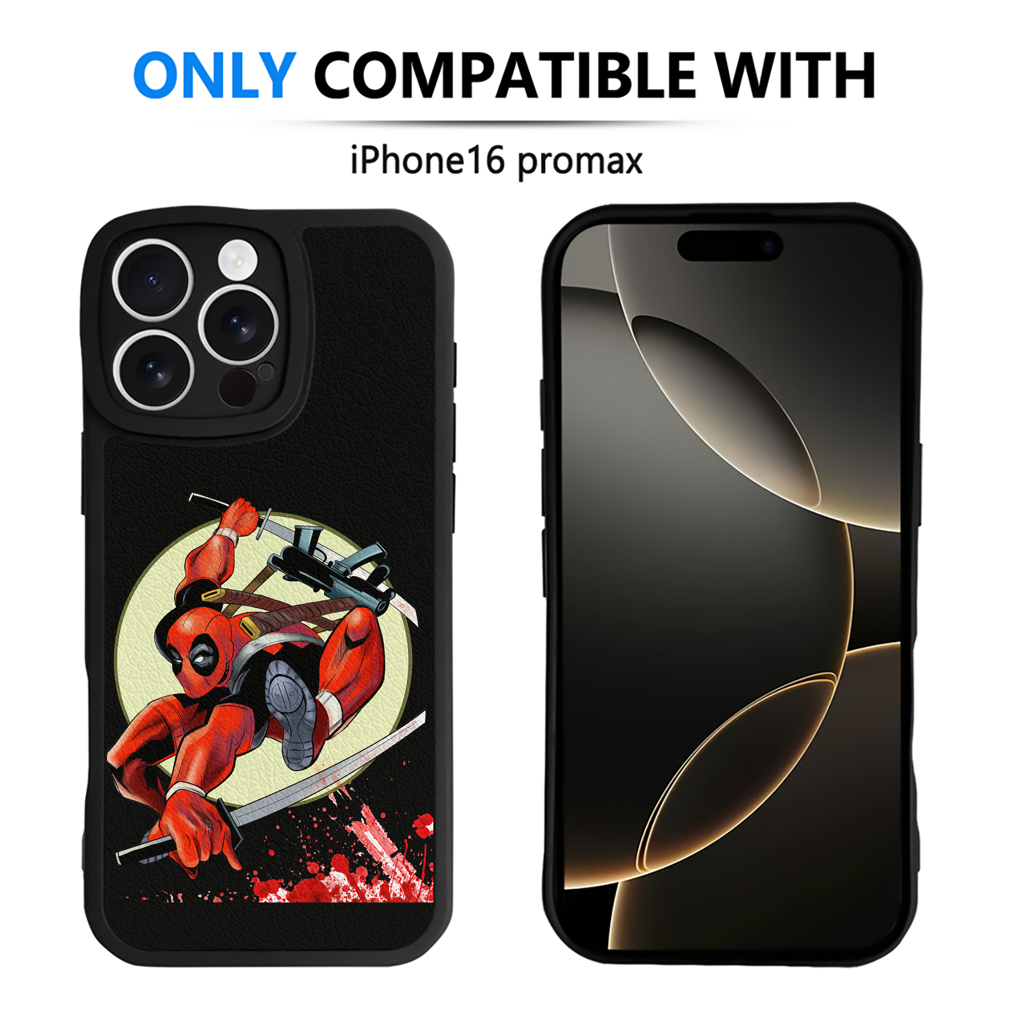 （画像用） Deadpool デッドプール 【iPhone 16シリーズ対応】シリコンスマホケース（レザー調） 材質：シリコン